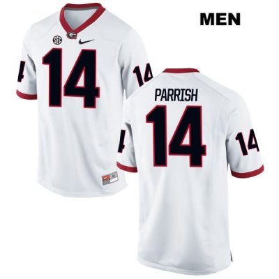 Men's Georgia Bulldogs NCAA #14 Malkom Parrish Nike Stitched White Authentic College Football Jersey DXH7254ND